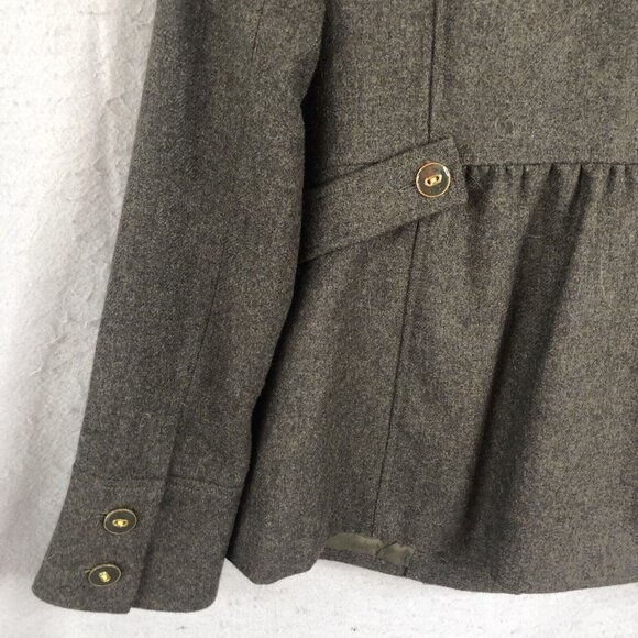 Anthropologie Tabitha Jacket Womens 6 Grey Wool Blend Ruffles Whimsigoth - Picture 16 of 16